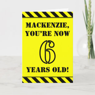 Carte 6e anniversaire : Jeu de style de crayon, Nom pers