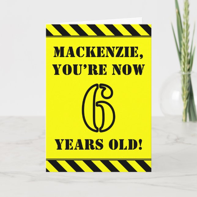 Carte 6e anniversaire : Jeu de style de crayon, Nom pers (Devant)