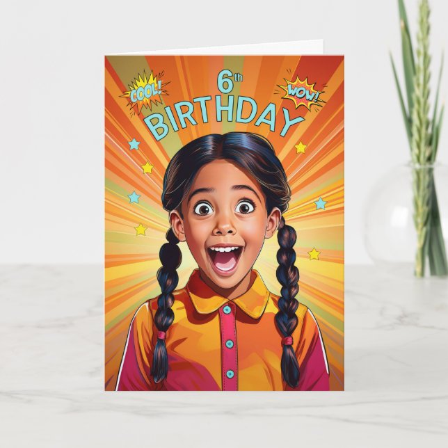 Carte 6e anniversaire latino-américain style pop art (Devant)