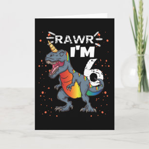 Carte 6e anniversaire T Rex Dinosaur