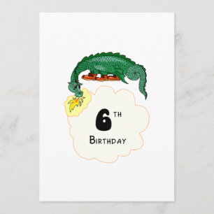 Carte 6ème Dragon d'anniversaire