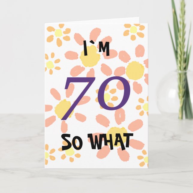 Carte 70 Alors quelle drôle d'aquarelle Floral 70e anniv (Devant)