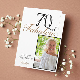 Carte 70 ans et Fabuleux Élégant 70e Anniversaire Photo 