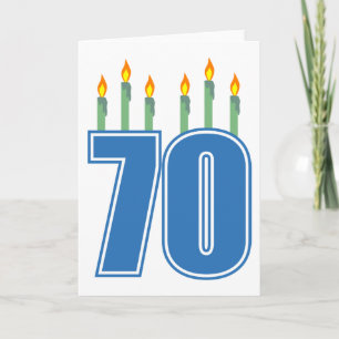 Carte 70 bougies d'anniversaire (bleu / vert)