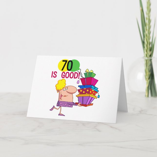 Carte 70 est Bon Anniversaire Tshirts et cadeaux (Devant)
