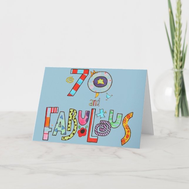 Carte 70 et fabuleux - joyeux soixante-dixième (Devant)