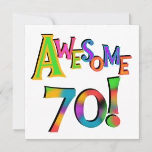 Carte 70 superbes T-shirts et cadeaux d'anniversaire