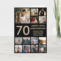 70e anniversaire 13 photo Collage noir et or
