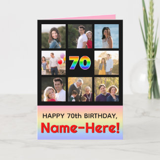 Carte 70e anniversaire : Arc-en-ciel amusant #, photos p