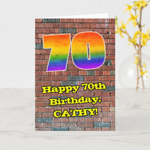 Carte 70e anniversaire : Arc en ciel inspiré par les gra