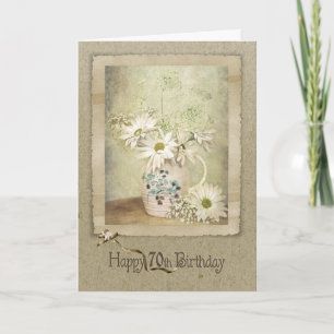 Carte 70e anniversaire Daisy Bouquet