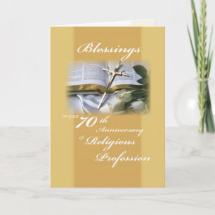 Carte 70e anniversaire de la profession religieuse pour 