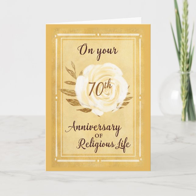 Carte 70e anniversaire de la vie religieuse, Nun Rose bl (Devant)