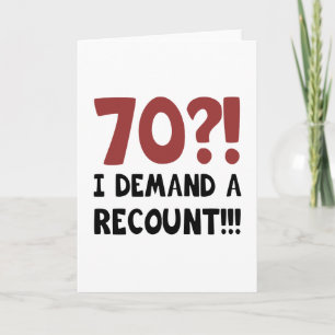 Carte 70e anniversaire Gag cadeau