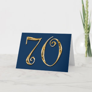 Carte 70e anniversaire   MENS or bleu