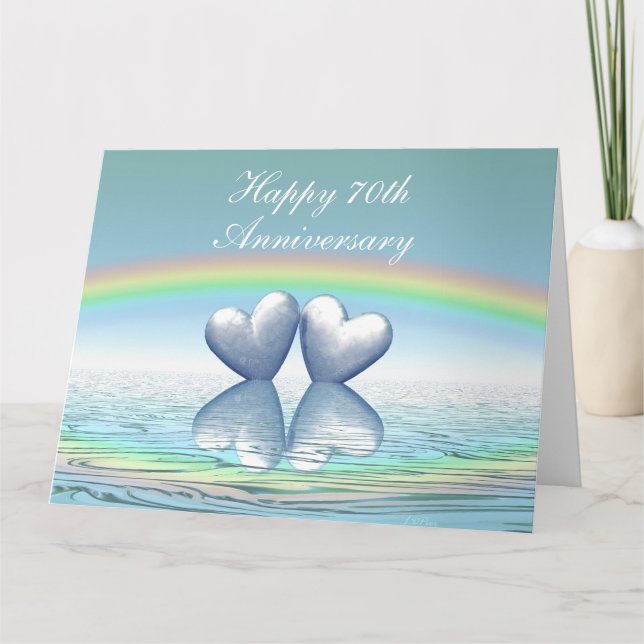 Carte 70e Anniversaire Platinum Hearts Big Wide (Devant)