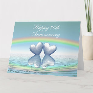 Carte 70e Anniversaire Platinum Hearts Big Wide