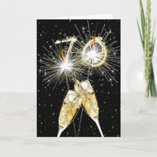 Carte 70e anniversaire Sparklers and Champagne Toast