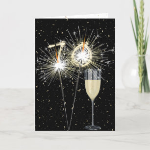 Carte 70e anniversaire Sparklers avec vin