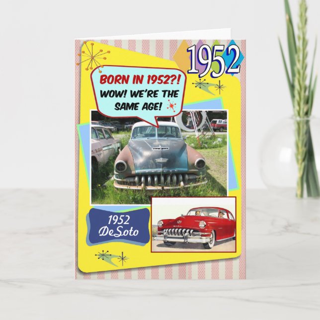 Carte 70e anniversaire ! Wow, même âge que cette Chevy 1 (Devant)