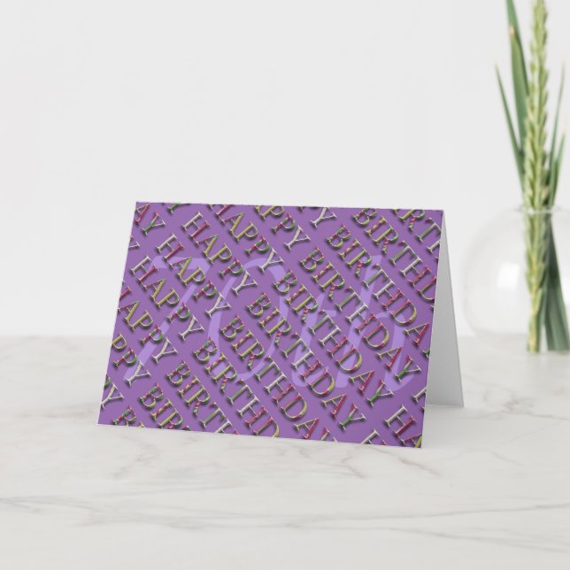Carte 70th Birthday Greeting with letters en relief 2 (Devant)