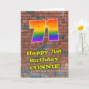Carte 71e anniversaire : Arc-en-ciel amusant inspiré par