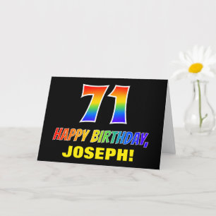 Carte 71e anniversaire : Bold, amusant, simple, arc-en-c