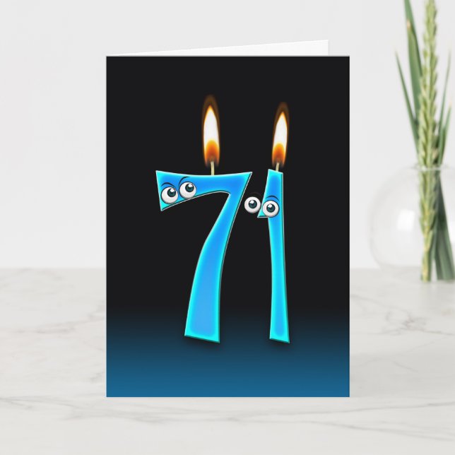 Carte 71e Anniversaire Bougies (Devant)