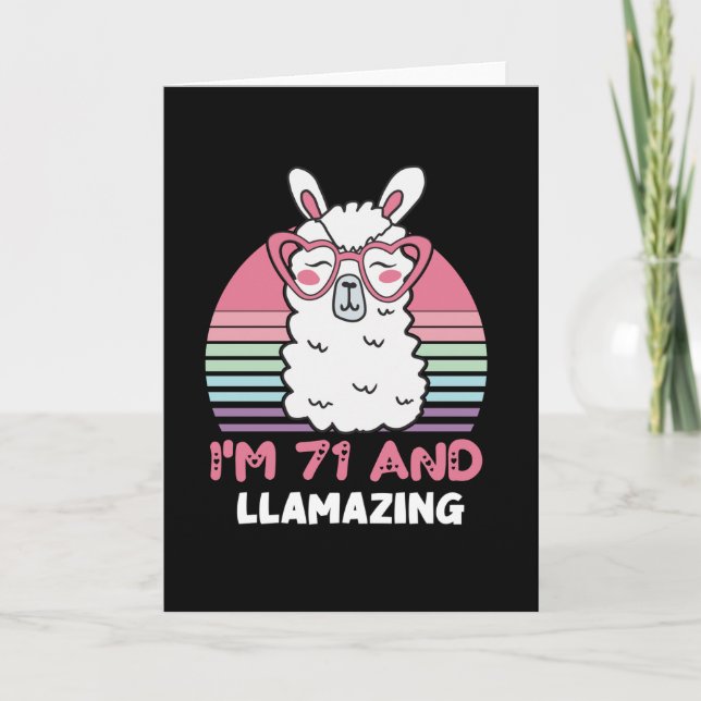 Carte 71e anniversaire Llamazing Llama 71 ans Anniversai (Devant)