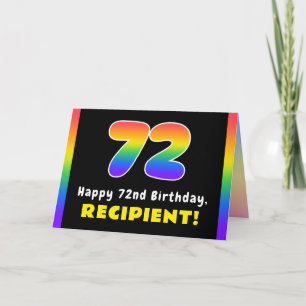 Carte 72e anniversaire : Arc-en-ciel coloré # 72, Nom pe