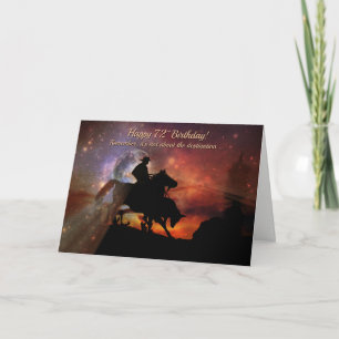 Carte 72e anniversaire Cowboy Riding Bull Roping Card
