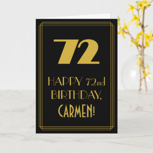 Carte 72e Anniversaire – Look inspiré de l'Art déco "72"