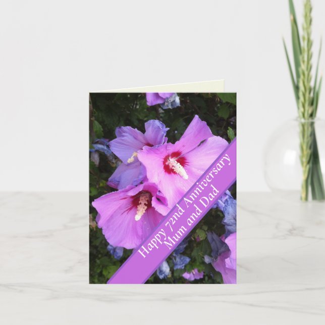 Carte 72e anniversaire modifiable (Devant)