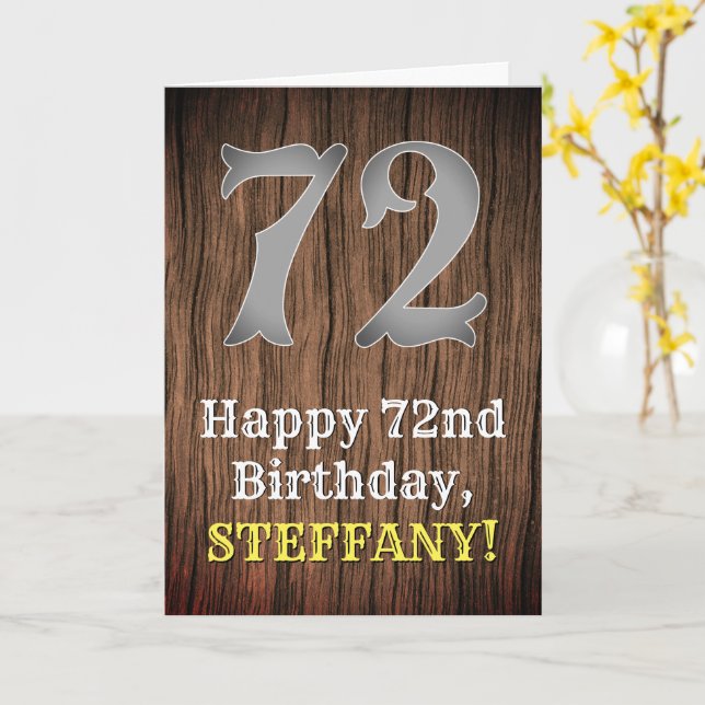 Carte 72e anniversaire : Pays inspiré par l'Ouest Look,  (Fleur jaune)