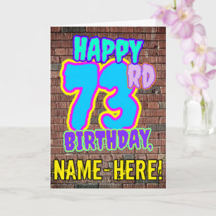 Carte 73e anniversaire - Amusant, Graffiti urbain inspir