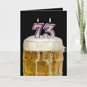 Carte 73e Anniversaire Bière en noir