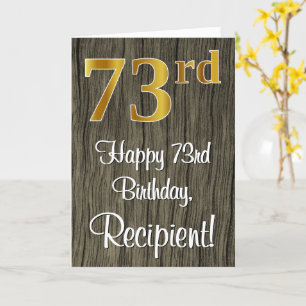 Carte 73e anniversaire : Elégant Faux Gold Look #, Faux 