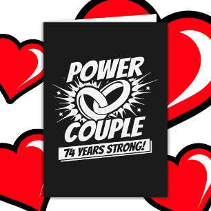 Carte 74 ans Comic Super Power Couple 74e anniversaire