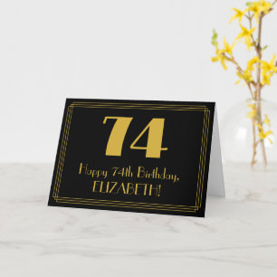 Carte 74e anniversaire : Art Déco Inspiré Look "74" + No