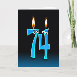 Carte 74e anniversaire bougies