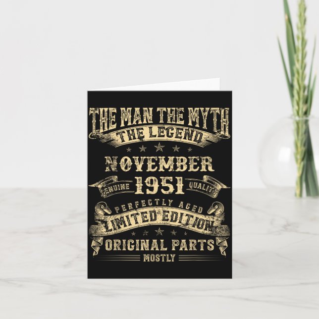 Carte 74th Birthday For Men Mythology Of November 1951  (Devant)