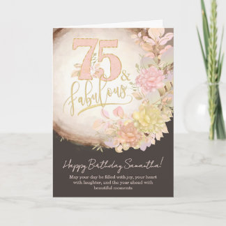 Carte 75 & Fleuris Fabuleux Photo Anniversaire Personnal