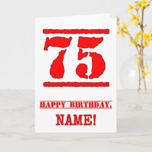 Carte 75e anniversaire : Amusant, Timbre en caoutchouc r