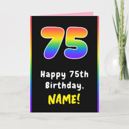 Carte 75e anniversaire : Arc-en-ciel coloré # 75, Nom pe