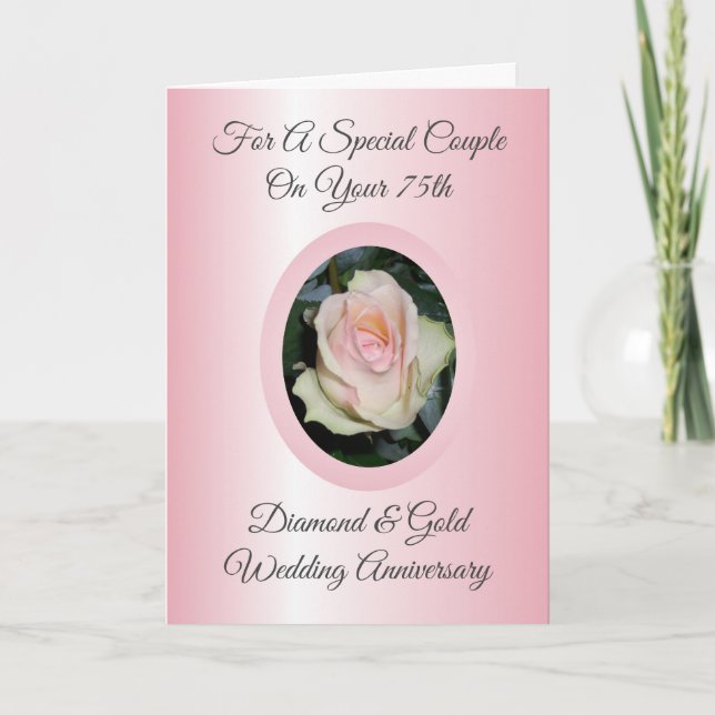 Carte 75e anniversaire de mariage personnalisée Ro (Devant)