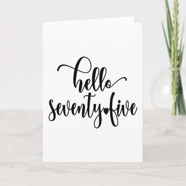 Carte 75e anniversaire femmes Bonjour 75 mignonne 75 ans (Devant)
