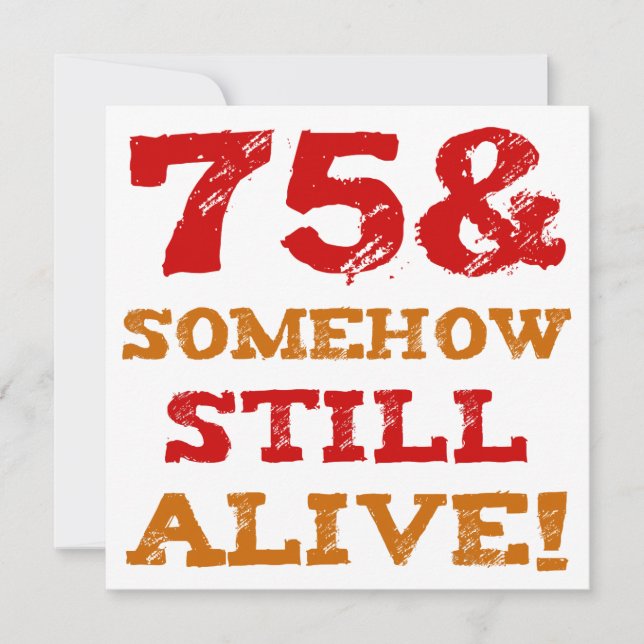 Carte 75e anniversaire Gag cadeau (Devant)