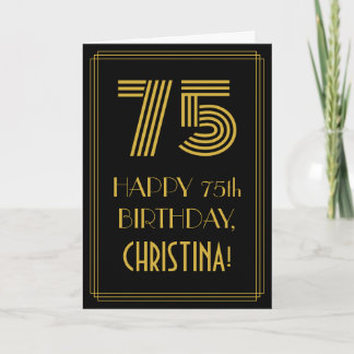 Carte 75e Anniversaire : Look inspiré de l'Art Déco "75"