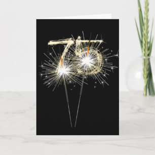 Carte 75e anniversaire Sparklers en noir