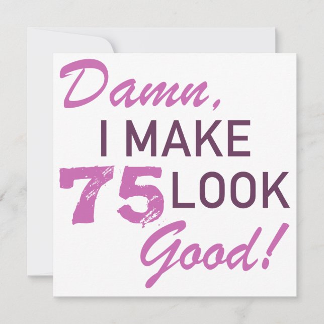 Carte 75e Humour d'anniversaire (Devant)